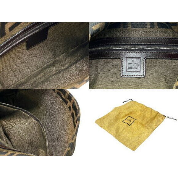 FENDI Mamma Bucket Hobo Shoulder Bag Zucca Canvas Leather Brown - Picture 8 of 8